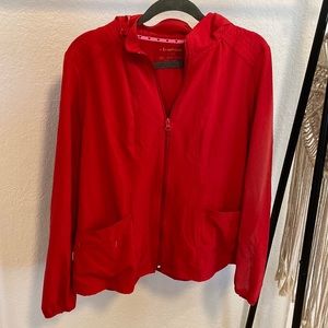 Heart and soul red jacket with a hood, nursing style size L, never worn